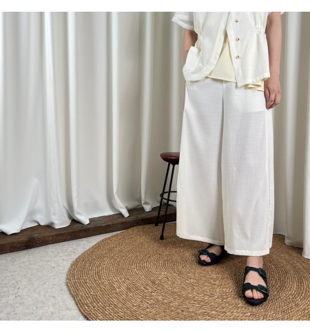 SPLICED WIDE-LEG PANTS